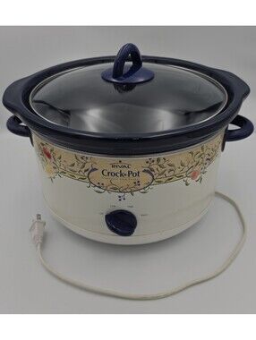 Vtg Rival SlowCooker CrockPot Summer Fruit 5qt Discontinued Very Clean! Works